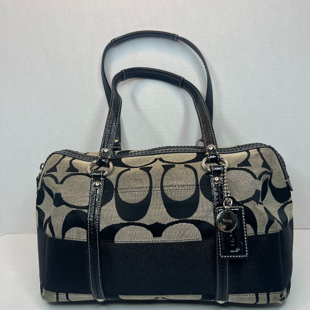 Authentic Coach Signature Canvas Heritage Black Strip… - Gem